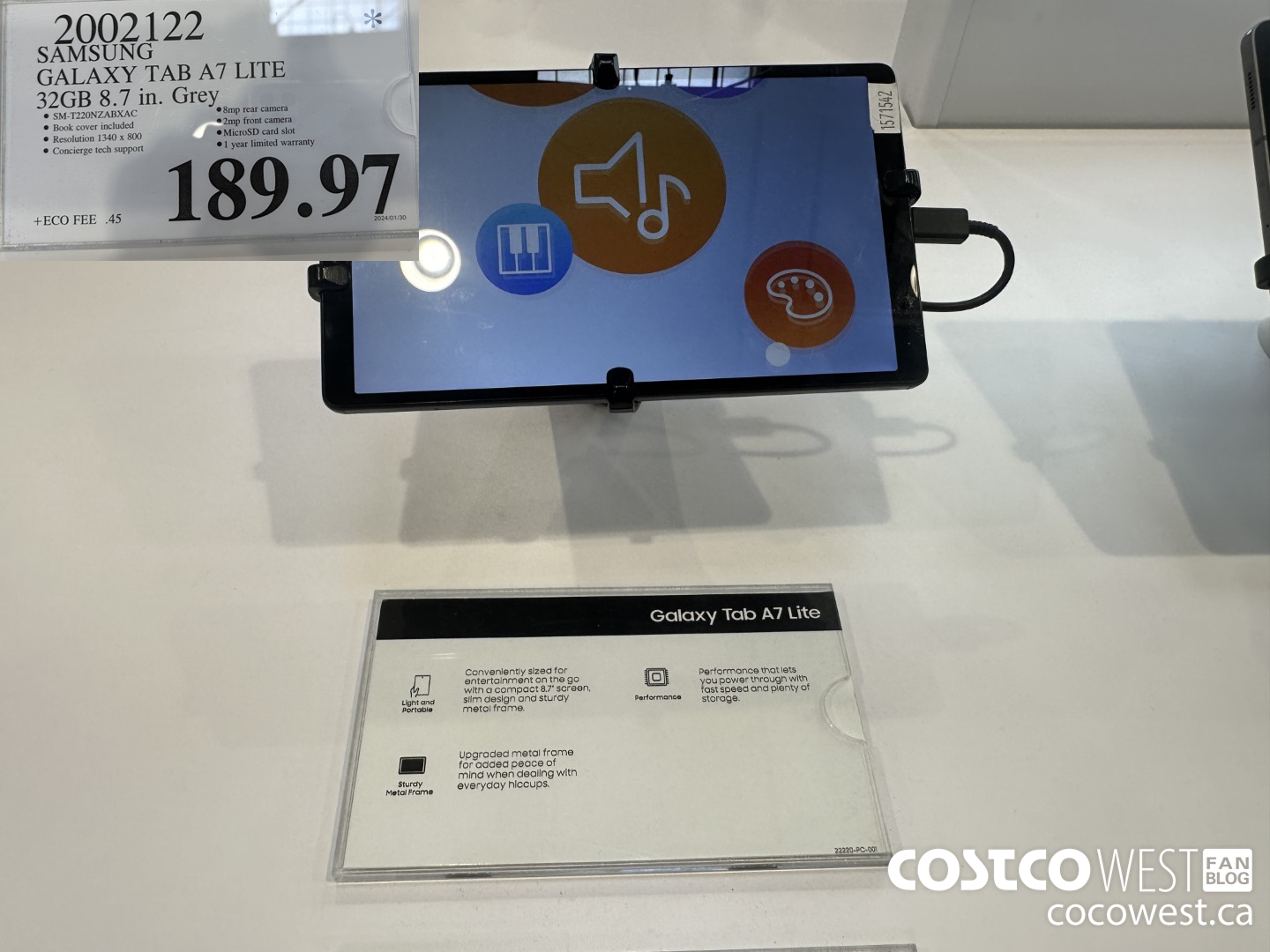 2002122 SAMSUNG GALAXY TAB A7 LITE 32GB 8.7 IN GREY $189.97