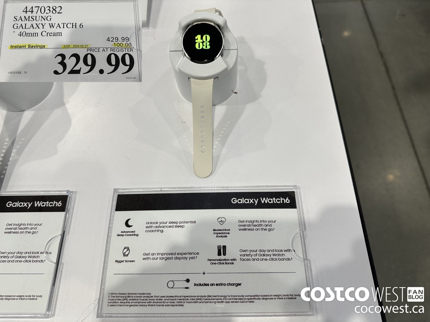 4470382 SAMSUNG GALAXY WATCH 6 40MM CREAM ($100.00 INSTANT SAVINGS EXPIRES ON 2024-02-27) $329.99