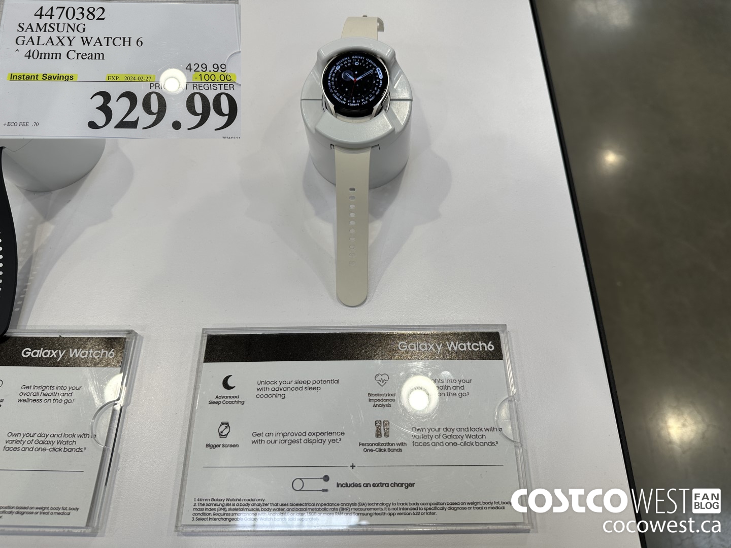 4470382 SAMSUNG GALAXY WATCH 6 40MM CREAM ($100.00 INSTANT SAVINGS EXPIRES ON 2024-02-27) $329.99