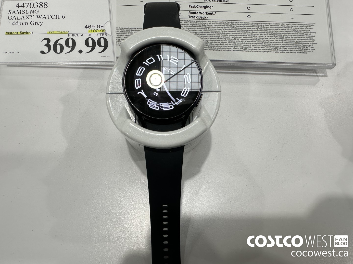 4470388 SAMSUNG GALAXY WATCH 6 44MM GREY ($100.00 INSTANT SAVINGS EXPIRES ON 2024-02-27) $369.99