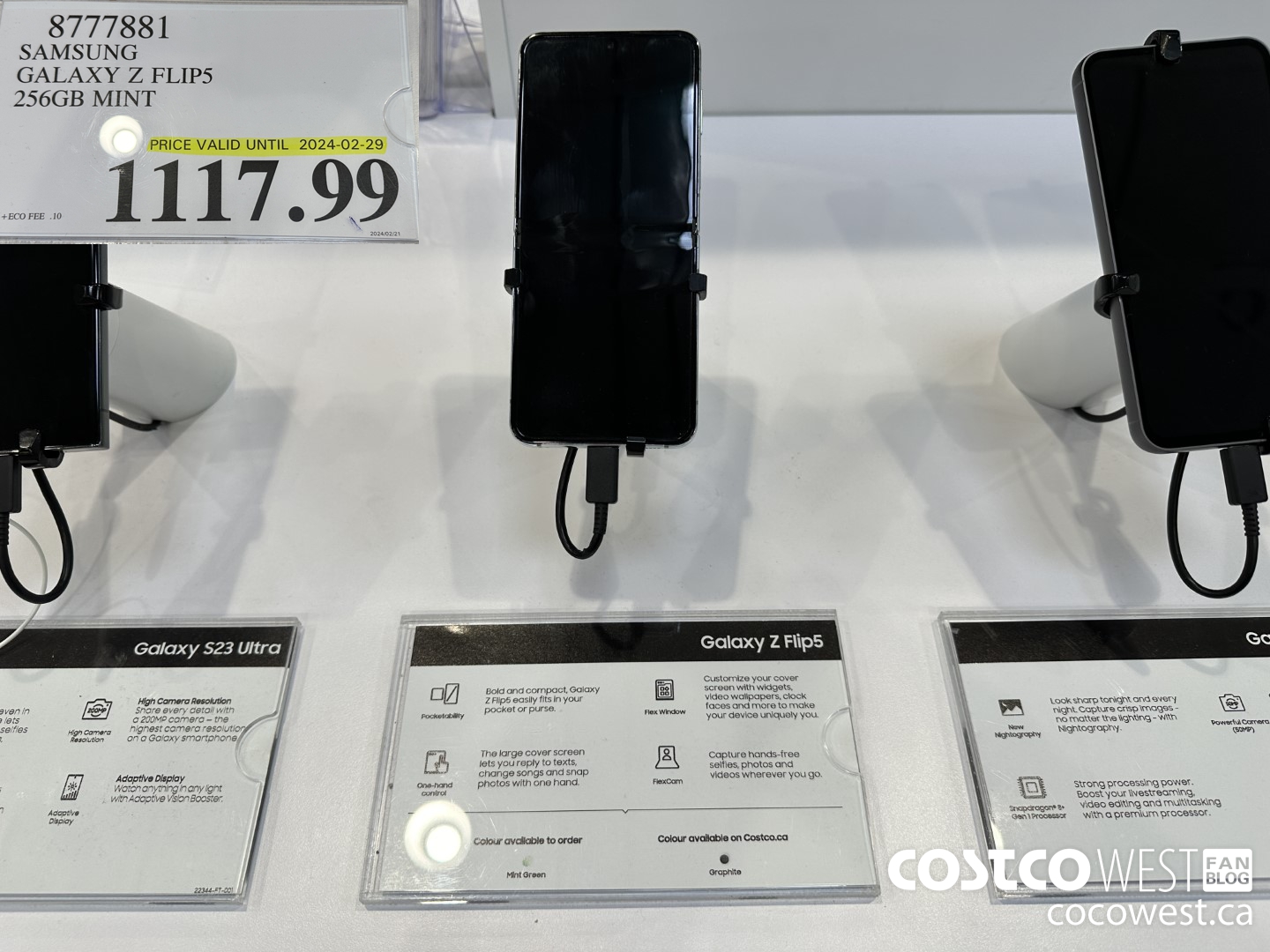 8777881 SAMSUNG GALAXY Z FLIP5 256GB MINT (EXPIRES ON 2024-02-29) $1117.99
