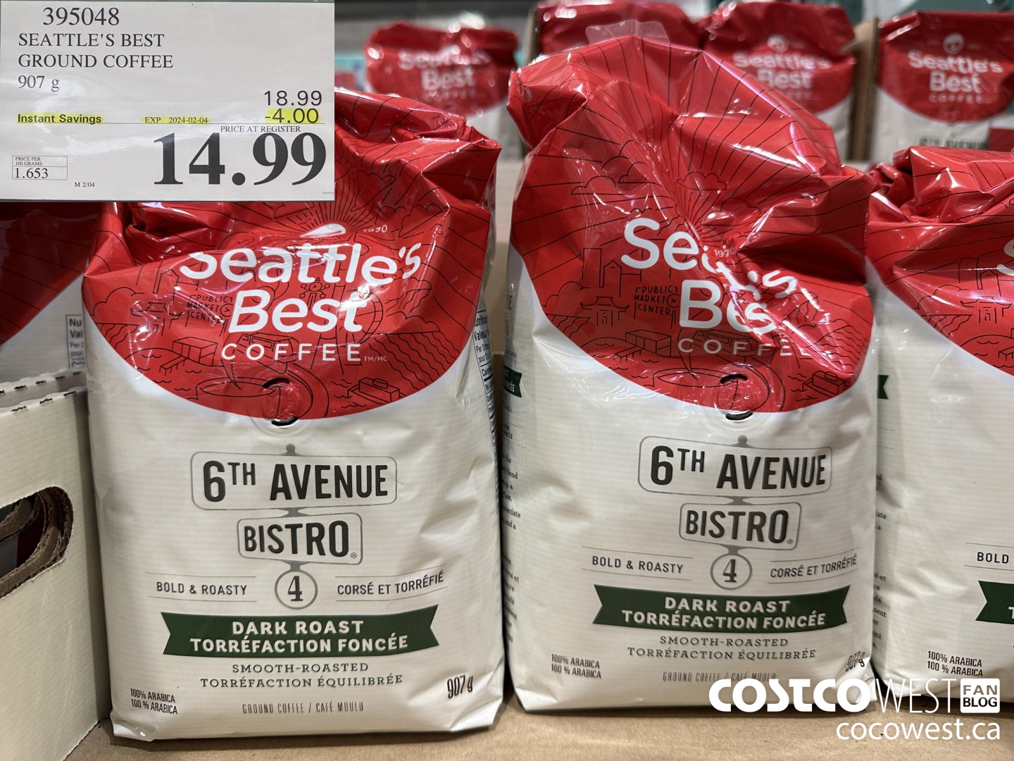 395048 SEATTLE'S BEST GROUND COFFEE 907 G ($4.00 INSTANT SAVINGS EXPIRES ON 2024-02-04) $14.99