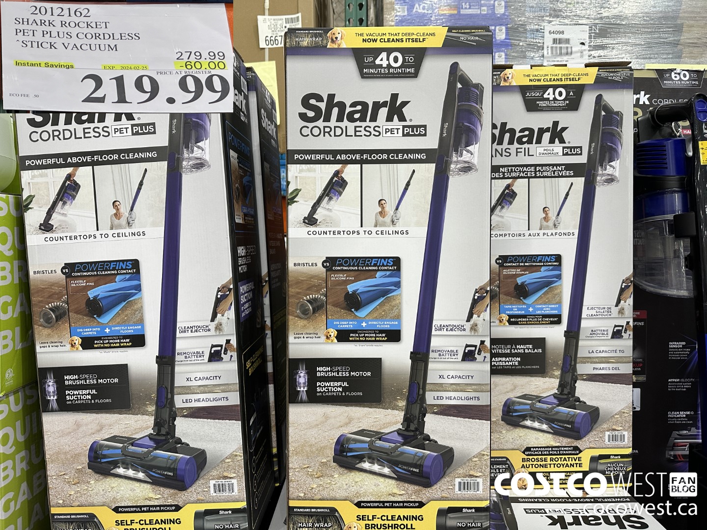 2012162 SHARK ROCKET PET PLUS CORDLESS STICK VACUUM ($60.00 INSTANT SAVINGS EXPIRES ON 2024-02-25) $219.99