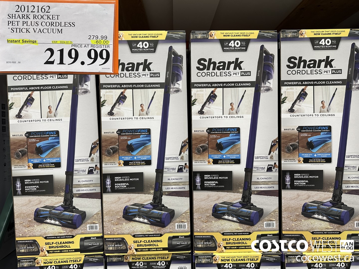 2012162 SHARK ROCKET PET PLUS CORDLESS STICK VACUUM ($60.00 INSTANT SAVINGS EXPIRES ON 2024-02-25) $219.99