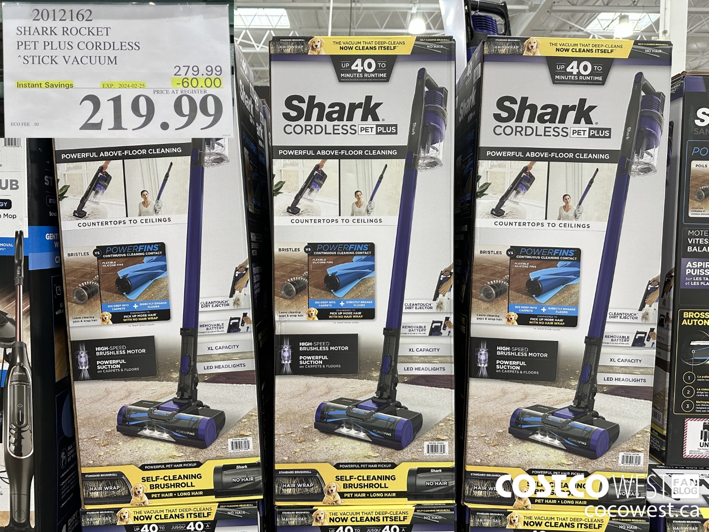 2012162 SHARK ROCKET PET PLUS CORDLESS STICK VACUUM ($60.00 INSTANT SAVINGS EXPIRES ON 2024-02-25) $219.99