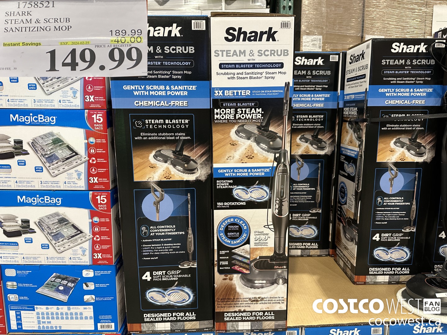 1758521 SHARK STEAM & SCRUB SANITIZING MOP ($40.00 INSTANT SAVINGS EXPIRES ON 2024-02-25) $149.99