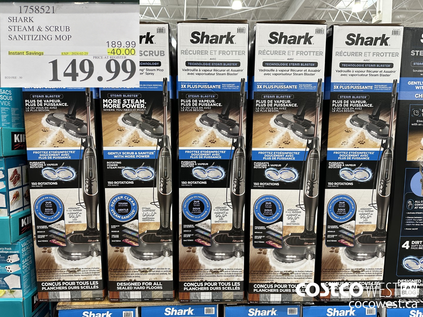 1758521 SHARK STEAM & SCRUB SANITIZING MOP ($40.00 INSTANT SAVINGS EXPIRES ON 2024-02-25) $149.99