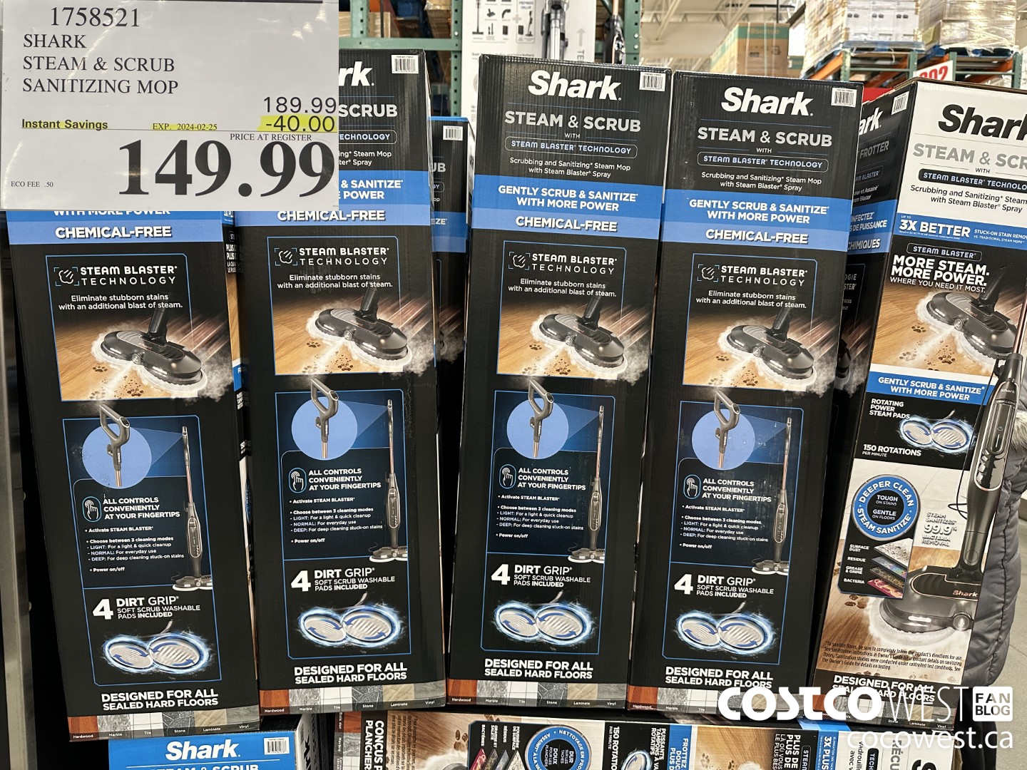 1758521 SHARK STEAM & SCRUB SANITIZING MOP ($40.00 INSTANT SAVINGS EXPIRES ON 2024-02-25) $149.99