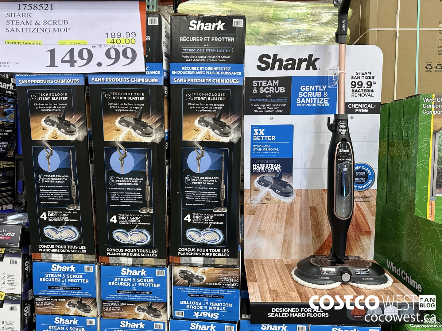 1758521 SHARK STEAM & SCRUB SANITIZING MOP ($40.00 INSTANT SAVINGS EXPIRES ON 2024-02-25) $149.99