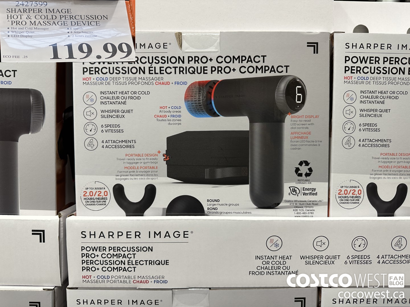 2427599 SHARPER IMAGE HOT & COLD PERCUSSION PRO MASSAGE DEVICE $119.99