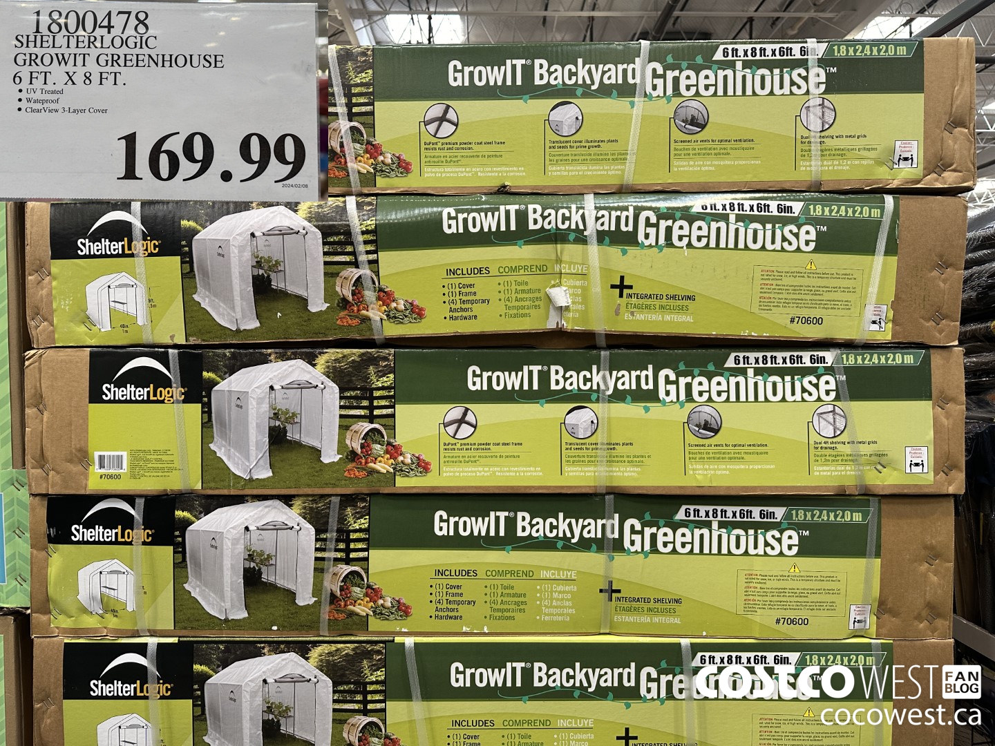 1800478 SHELTERLOGIC GROWIT GREENHOUSE 6FT X 8FT $169.99