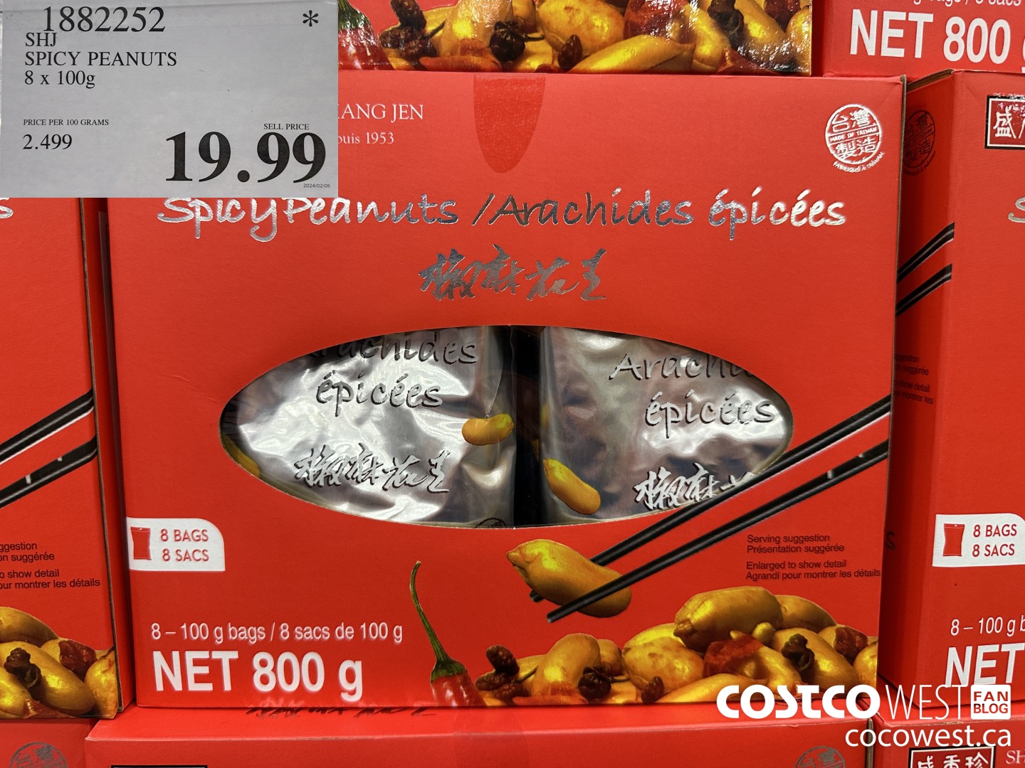 1882252 SHJ SPICY PEANUTS 8 X 100G $19.99