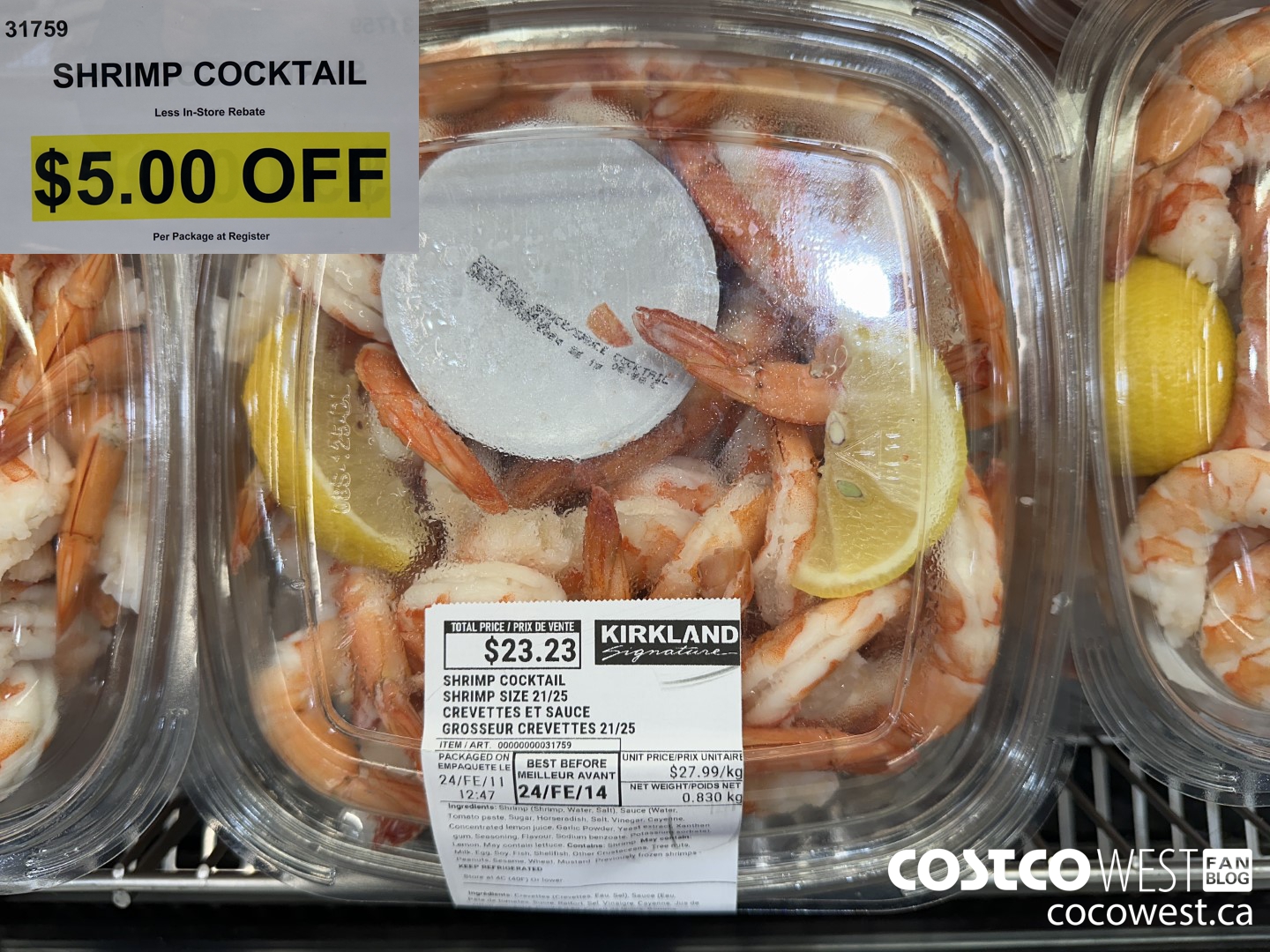 31759 SHRIMP COCKTAIL ($5.00 INSTANT SAVINGS)