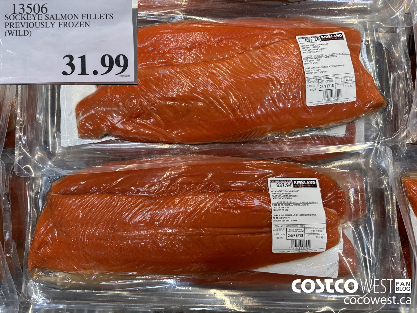13506 SOCKEYE SALMON FILLETS PREVIOUSLY FROZEN (WILD) $31.99