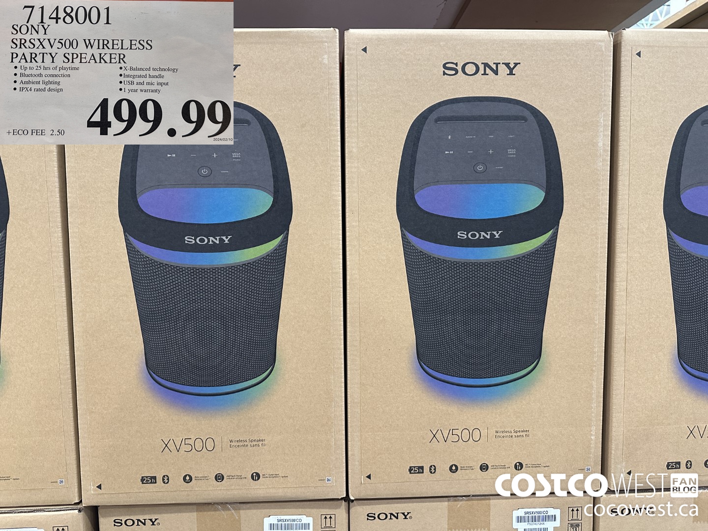 7148001 SONY SRSXV500 WIRELESS PARTY SPEAKER $499.99