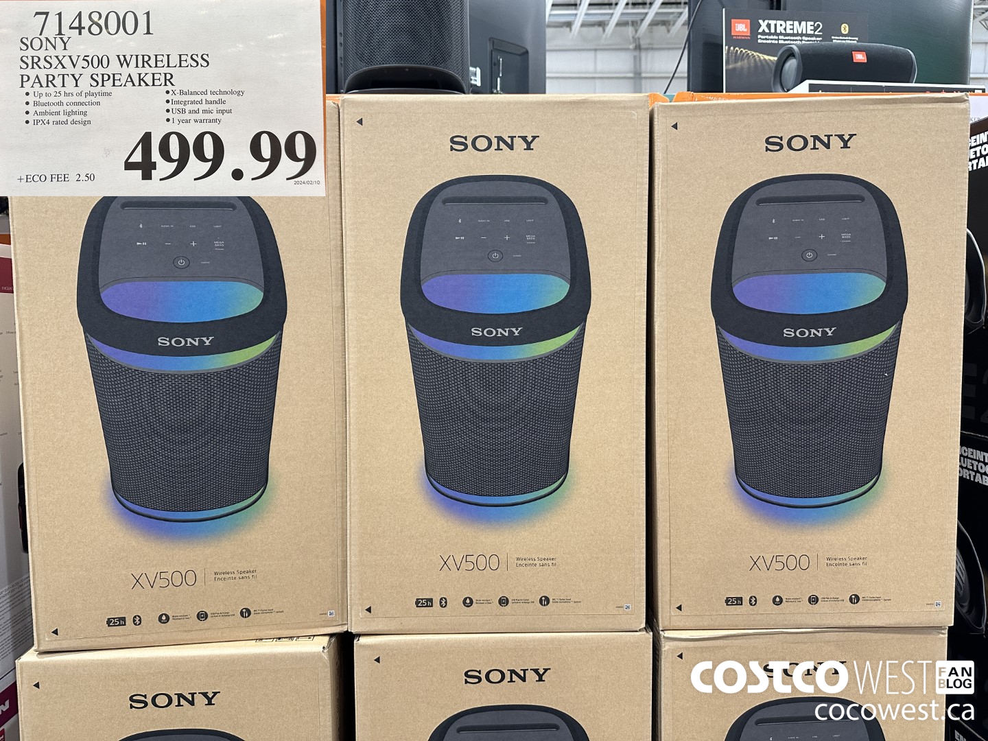 7148001 SONY SRSXV500 WIRELESS PARTY SPEAKER $499.99