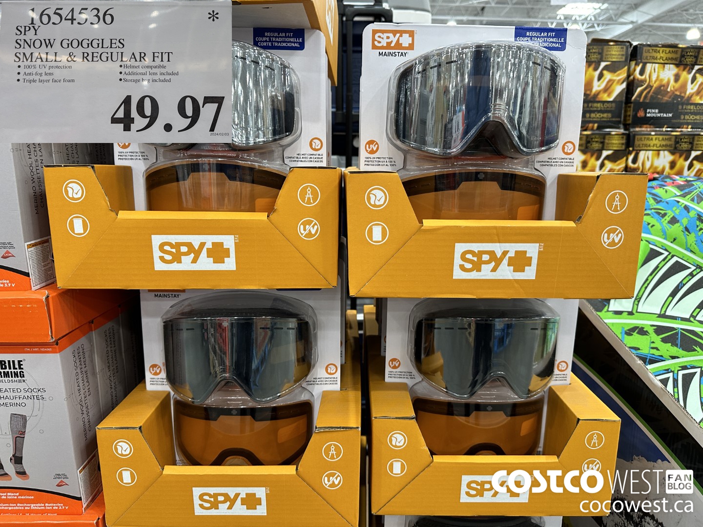 1654536 SPY SNOW GOGGLES SMALL & REGULAR FIT $49.97