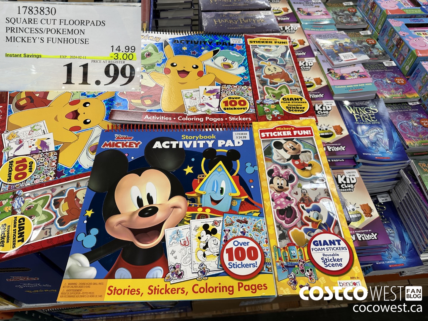 1783830 SQUARE CUT FLOORPADS PRINCESS/POKEMON MICKEYS' FUNHOUSE ($3.00 INSTANT SAVINGS EXPIRES ON 2024-02-11) $11.99