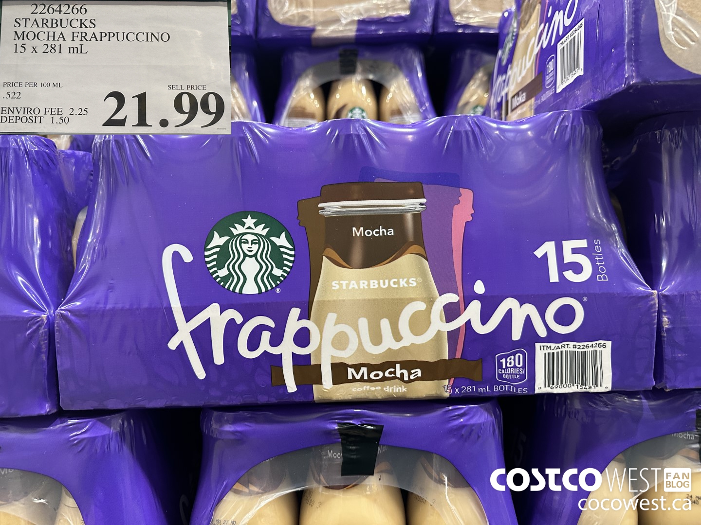 2264266 STARBUCKS MOCHA FRAPPUCINO 15 X 281 ML $21.99