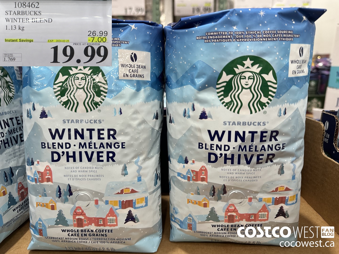108462 STARBUCKS WINTER BLEND 1.13 KG ($7.00 INSTANT SAVINGS EXPIRES ON 2024-02-25) $19.99