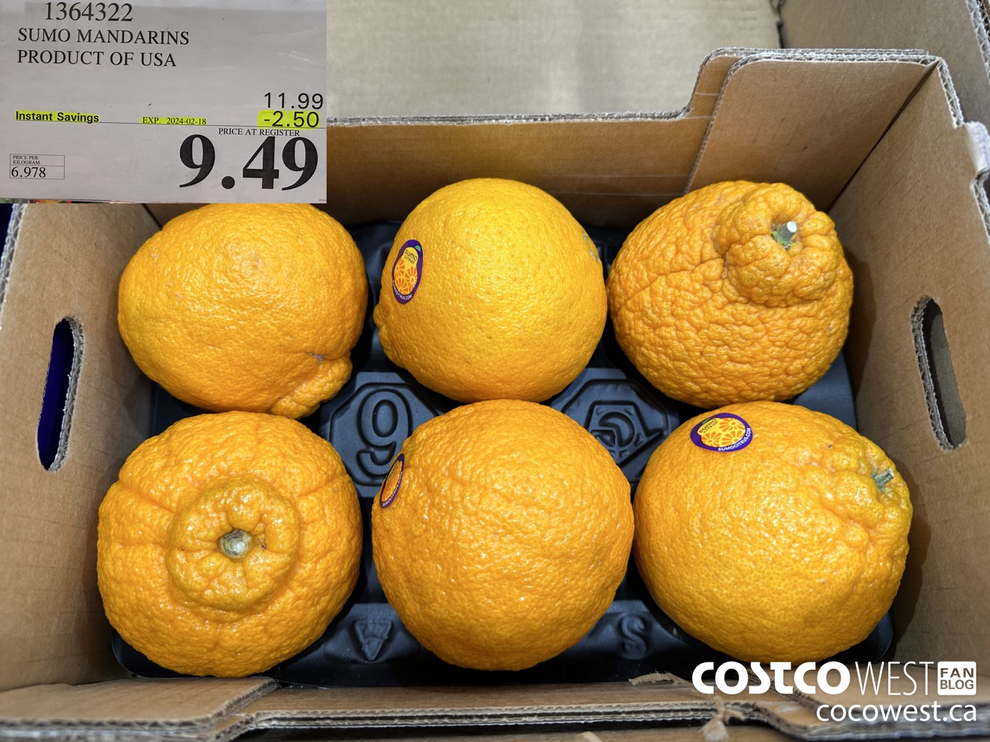 1364322 SUMO MANDARINS PRODUCT OF USA ($2.50 INSTANT SAVINGS EXPIRES ON 2024-02-18) $9.49