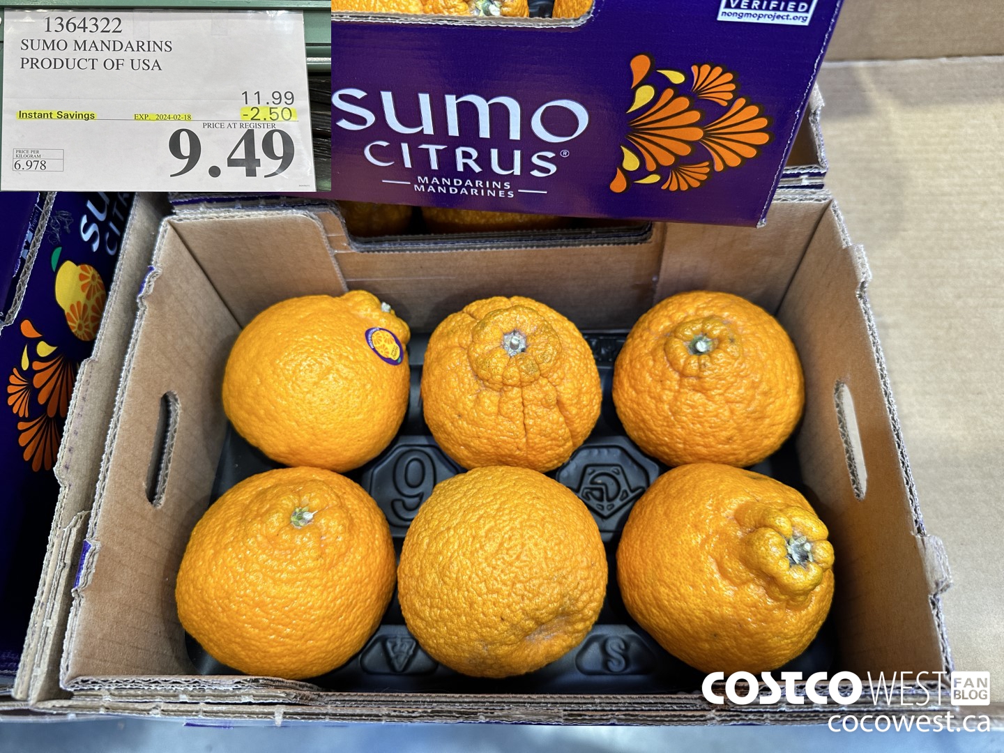 1364322 SUMO MANDARINS PRODUCT OF USA ($2.50 INSTANT SAVINGS EXPIRES ON 2024-02-18) $9.49