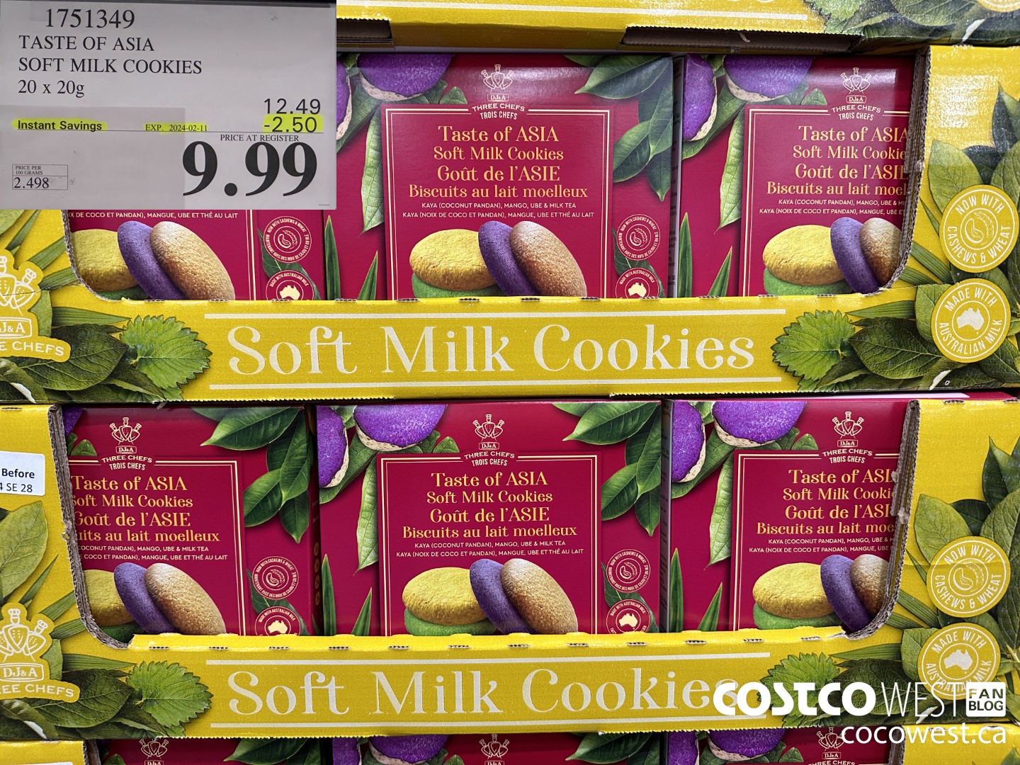 1751349 TASTE OF ASIA SOFT MILK COOKIES 20 X 20G ($2.50 INSTANT SAVINGS EXPIRES ON 2024-02-11) $9.99