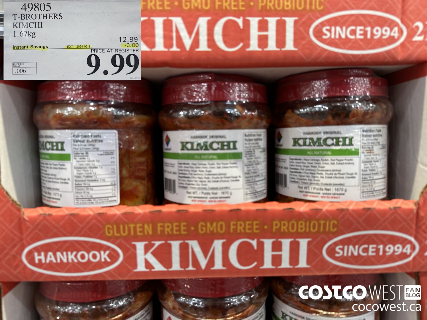 49805 T-BROTHERS KIMCHI 1.67KG ($3.00 INSTANT SAVINGS EXPIRES ON 2024-02-11) $9.99