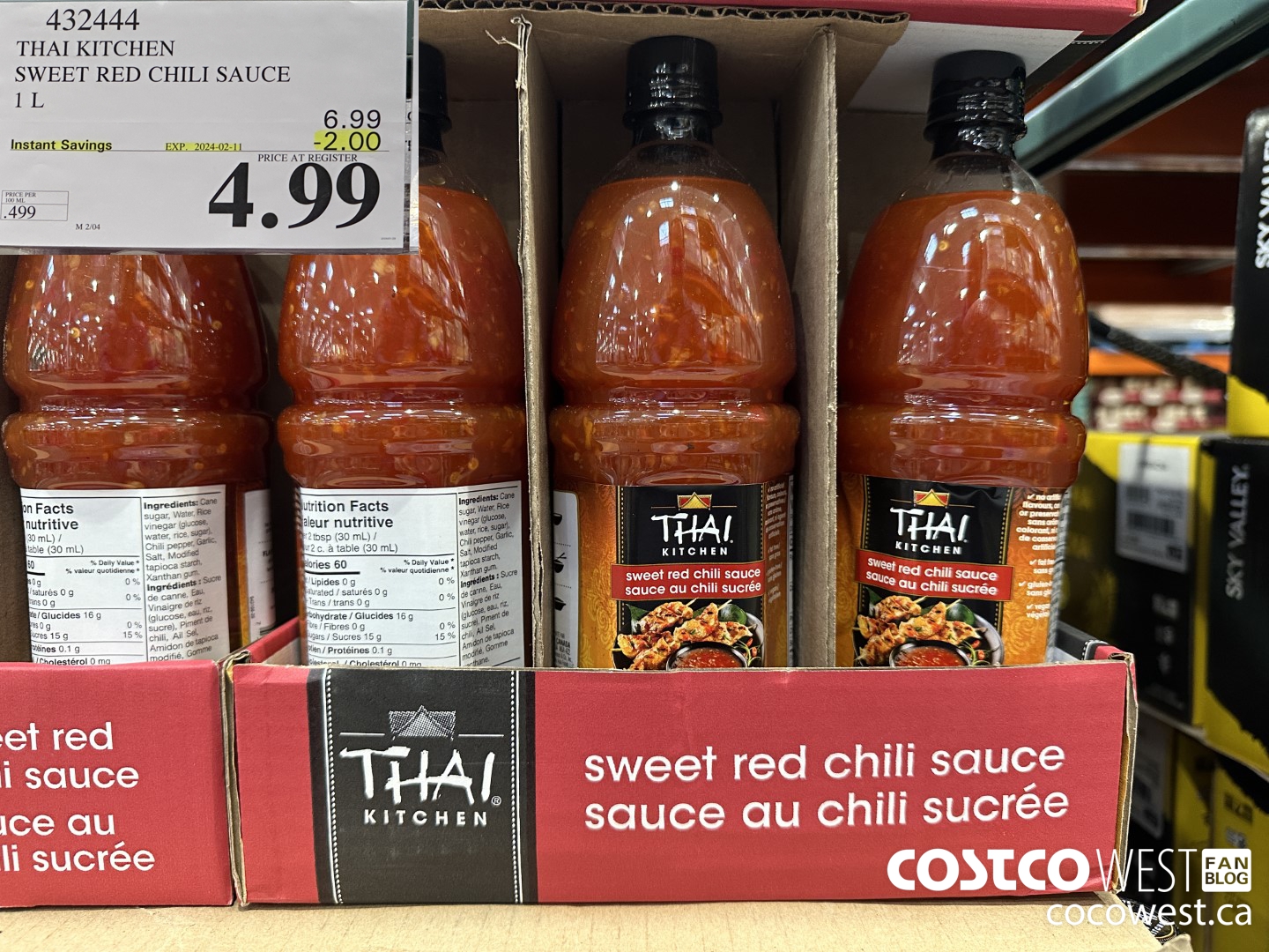 432444 THAI KITCHEN SWEET RED CHILI SAUCE 1L ($2.00 INSTANT SAVINGS EXPIRES ON 2024-02-11) $4.99