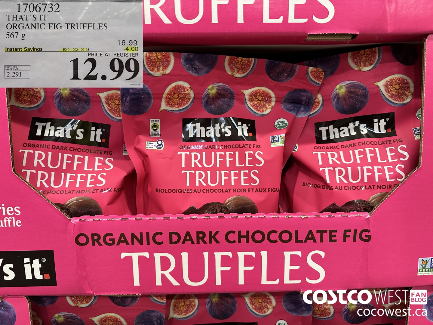 1706732 THAT'S IT ORGANIC FIG TRUFFLES 567 G ($4.00 INSTANT SAVINGS EXPIRES ON 2024-02-25) $12.99