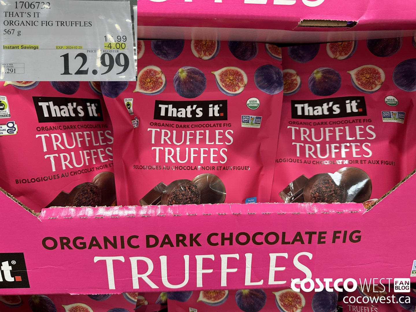 1706732 THAT'S IT ORGANIC FIG TRUFFLES 567 G ($4.00 INSTANT SAVINGS EXPIRES ON 2024-02-25) $12.99