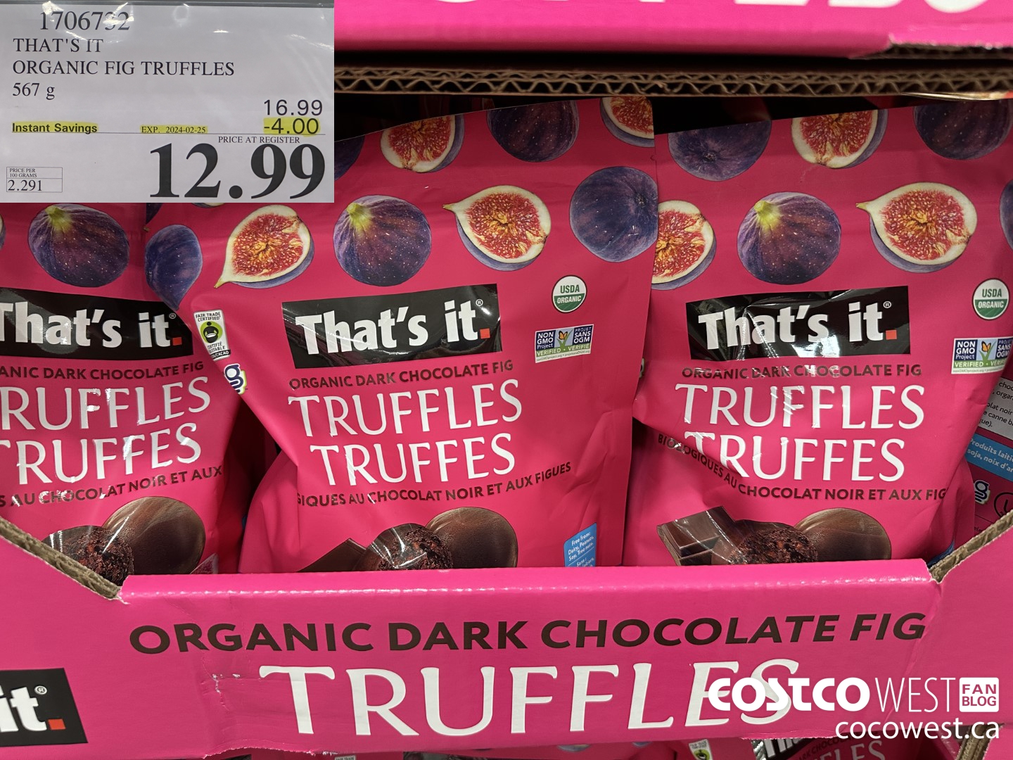 1706732 THAT'S IT ORGANIC FIG TRUFFLES 567 G ($4.00 INSTANT SAVINGS EXPIRES ON 2024-02-25) $12.99