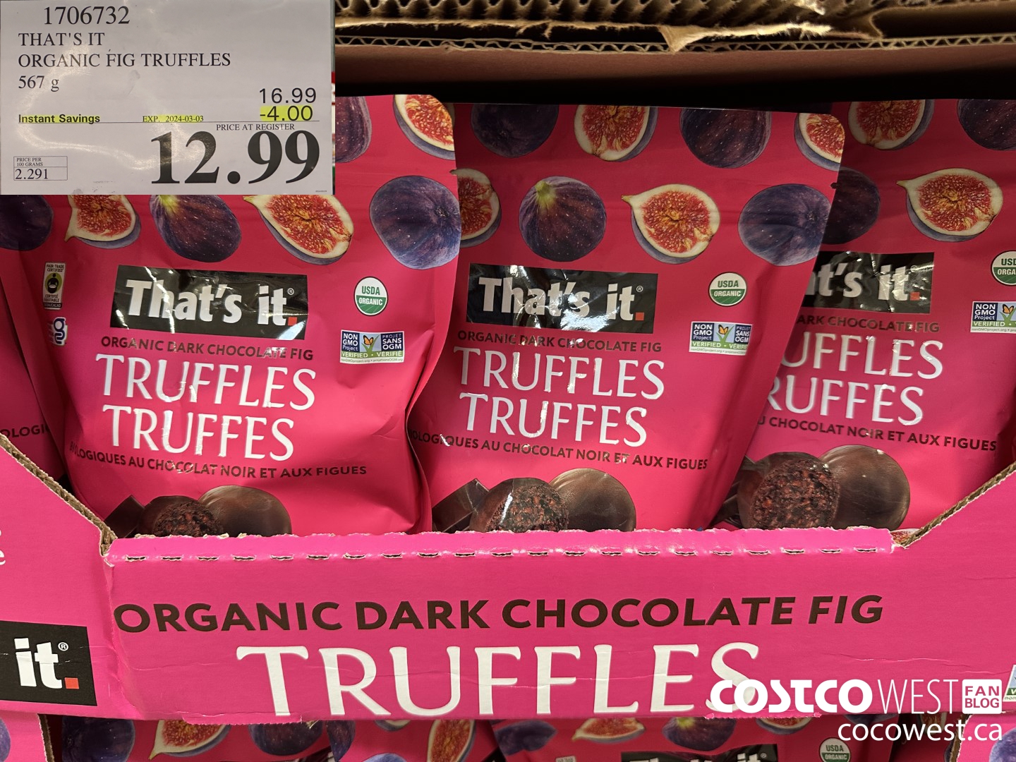1706732 THAT'S IT ORGANIC FIG TRUFFLES 567 G ($4.00 INSTANT SAVINGS EXPIRES ON 2024-03-03) $12.99