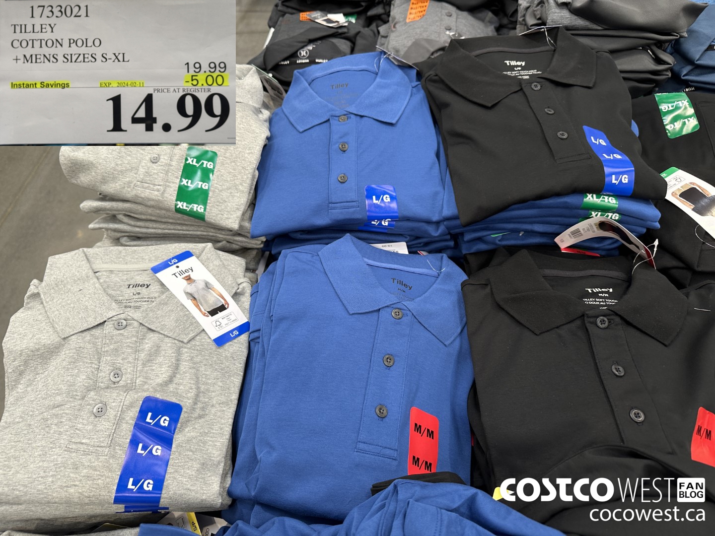 1733021 TILLEY COTTON POLO MENS SIZES S-XL ($5.00 INSTANT SAVINGS EXPIRES ON 2024-02-11) $14.99