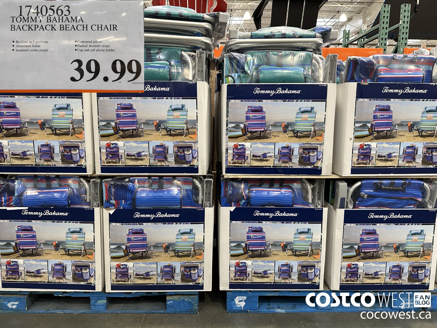 1740563 TOMMY BAHAMA BACKPACK BEACH CHAIR $39.99