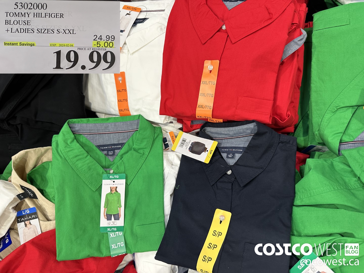 5302000 TOMMY HILFIGER BLOUSE LADIES SIZES S-XXL ($5.00 INSTANT SAVINGS EXPIRES ON 2024-02-04) $19.99