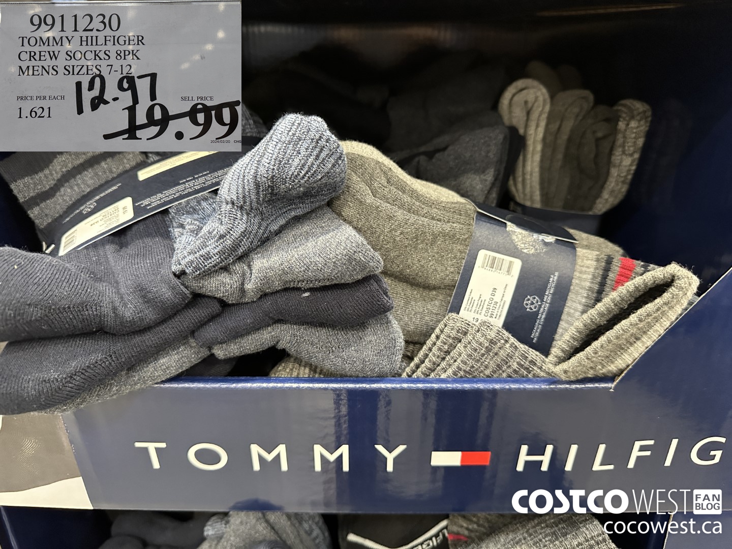 9911230 TOMMY HILFIGER CREW SOCKS 8PK MENS SIZES 7-12  $12.97