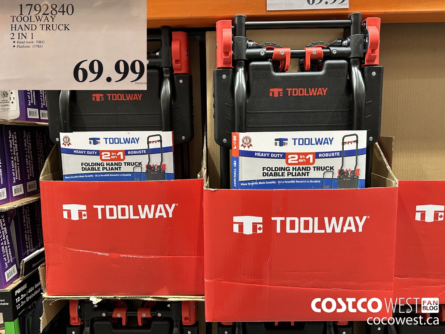 1792840 TOOLWAY HAND TRUCK 2 IN 1 $69.99