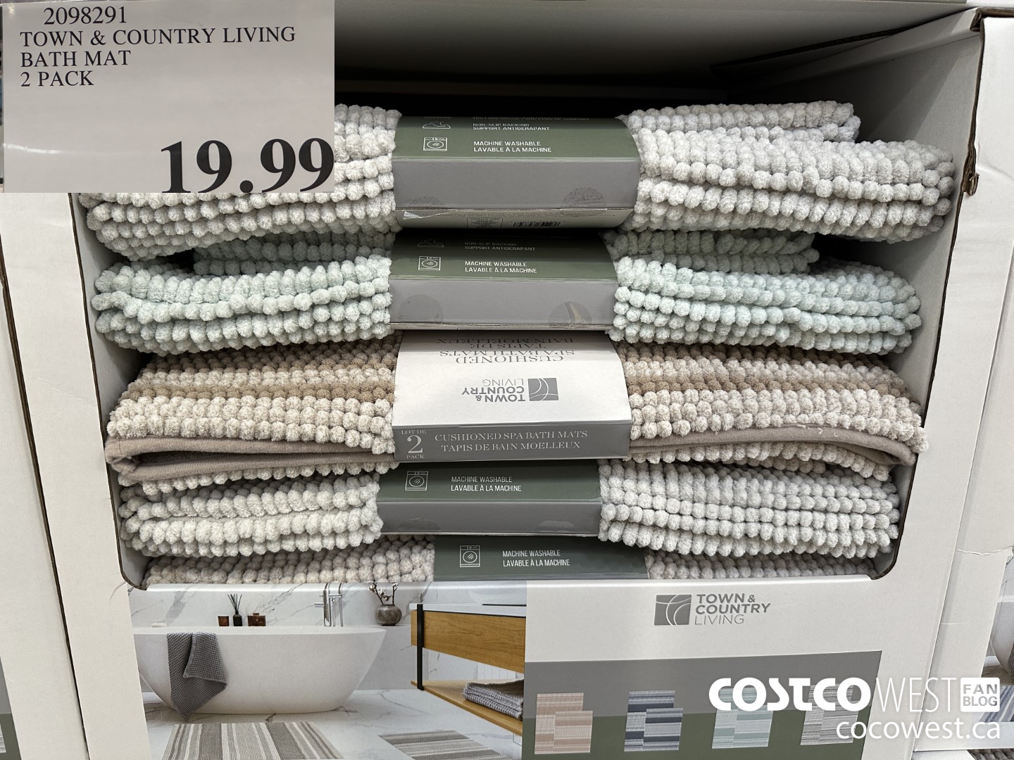 2098291 TOWN & COUNTRY LIVING BATH MAT 2 PACK $19.99