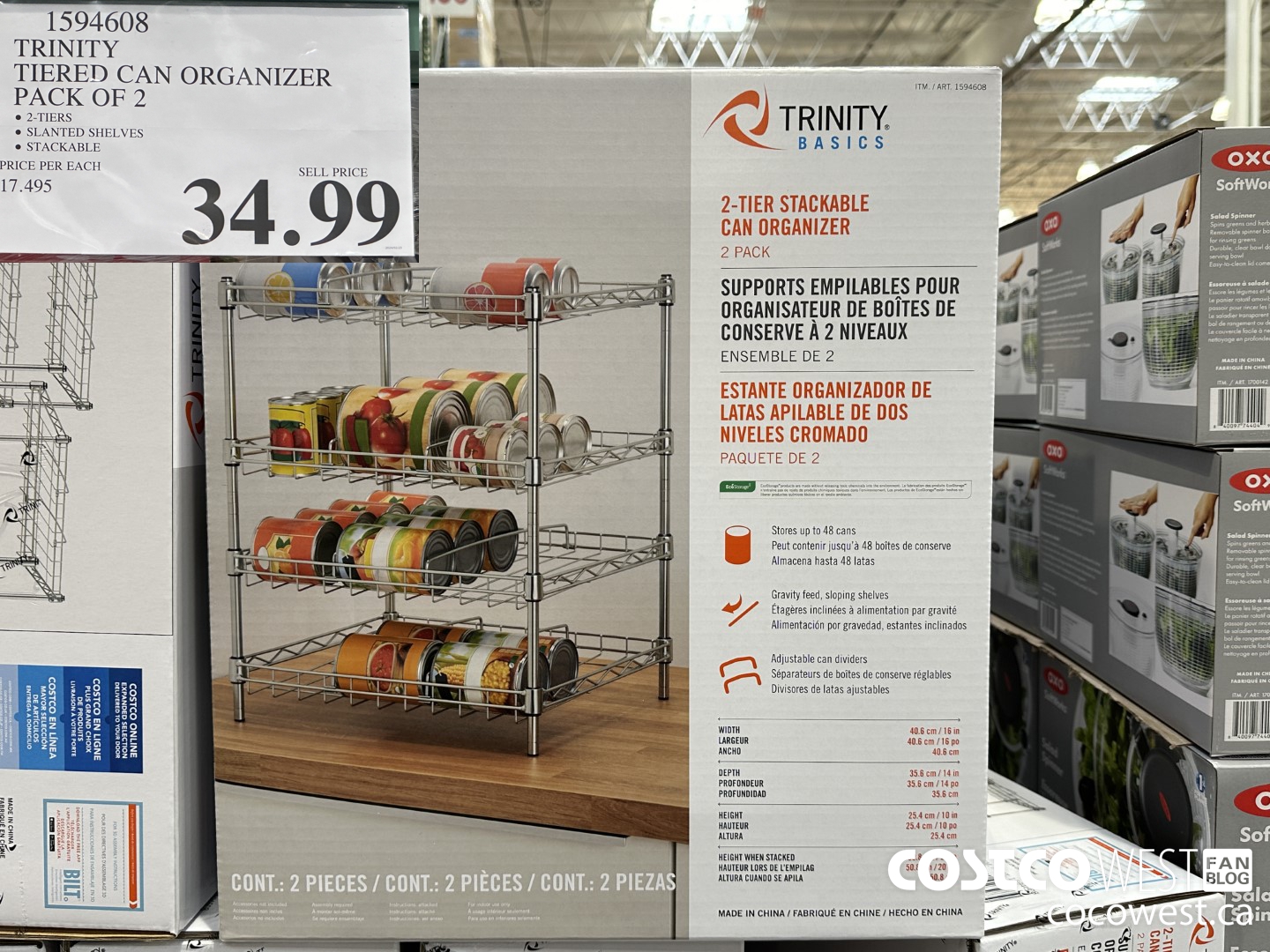 1594608 TRINITY TIERED CAN ORGANIZER PACK OF 2 $34.99