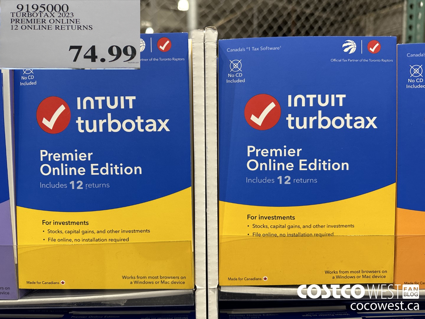 9195000 TURBOTAX 2023 PREMIER ONLINE 12 ONLINE RETURNS $74.99