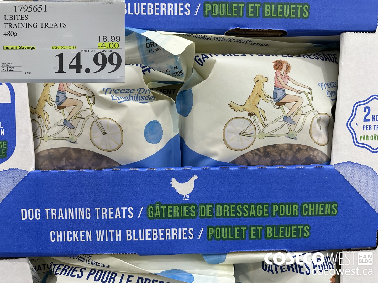 1795651 UBITES TRAINING TREATS 480G ($4.00 INSTANT SAVINGS EXPIRES ON 2024-02-18) $14.99
