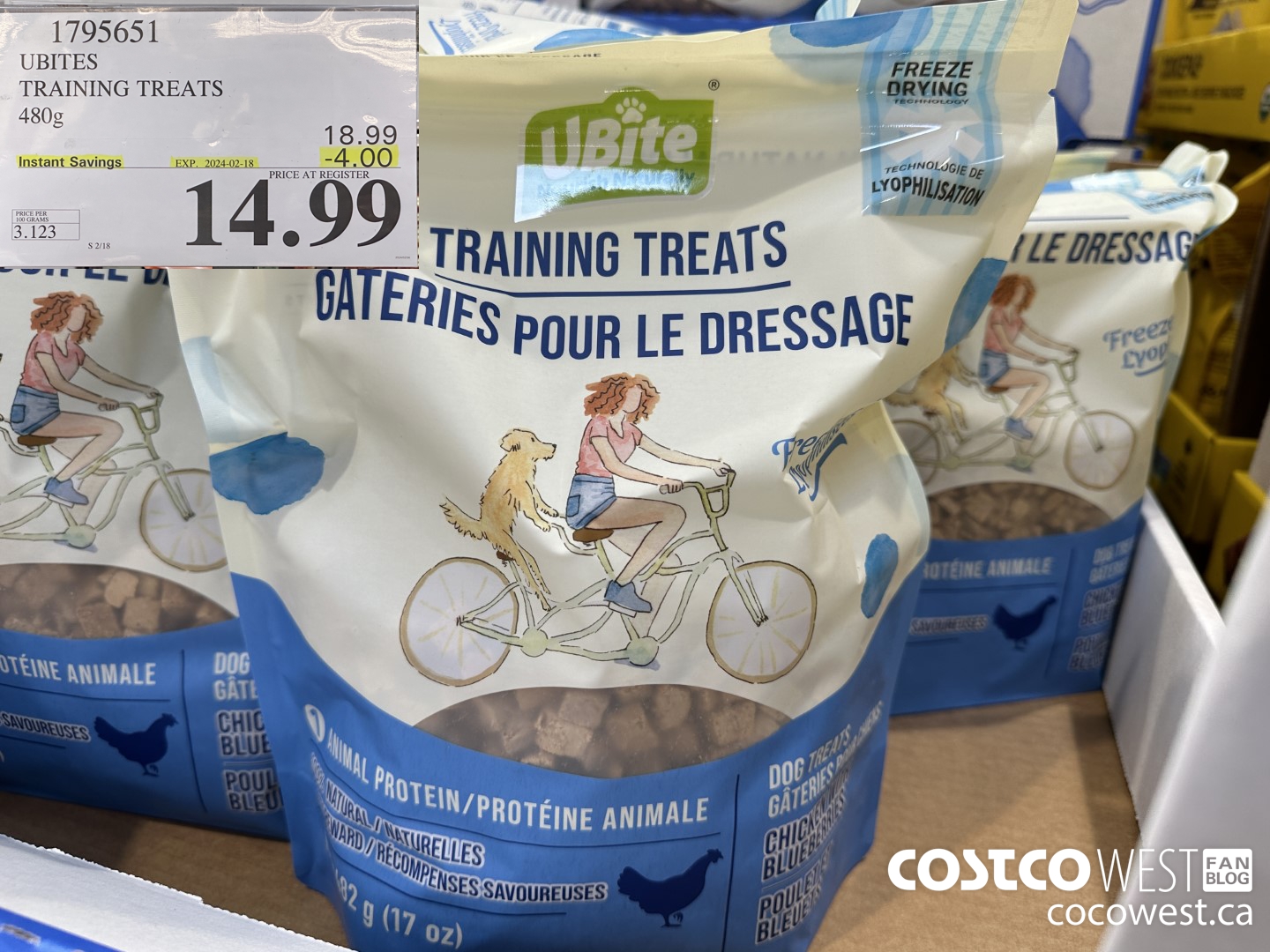 1795651 UBITES TRAINING TREATS 480G ($4.00 INSTANT SAVINGS EXPIRES ON 2024-02-18) $14.99