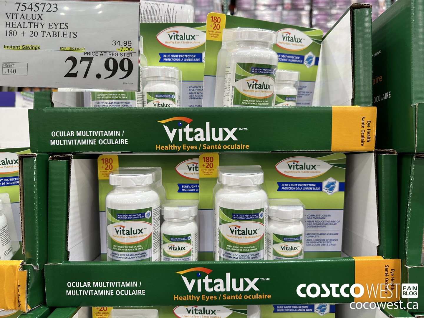 7545723 VITALUX HEALTHY EYES 180 + 20 TABLETS ($7.00 INSTANT SAVINGS EXPIRES ON 2024-02-25) $27.99