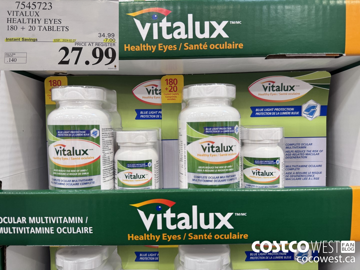 7545723 VITALUX HEALTHY EYES 180 + 20 TABLETS ($7.00 INSTANT SAVINGS EXPIRES ON 2024-02-25) $27.99