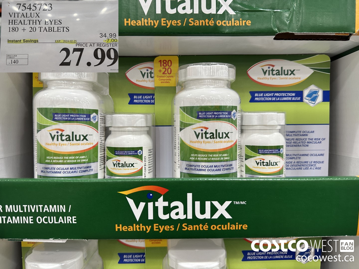 7545723 VITALUX HEALTHY EYES 180 + 20 TABLETS ($7.00 INSTANT SAVINGS EXPIRES ON 2024-02-25) $27.99