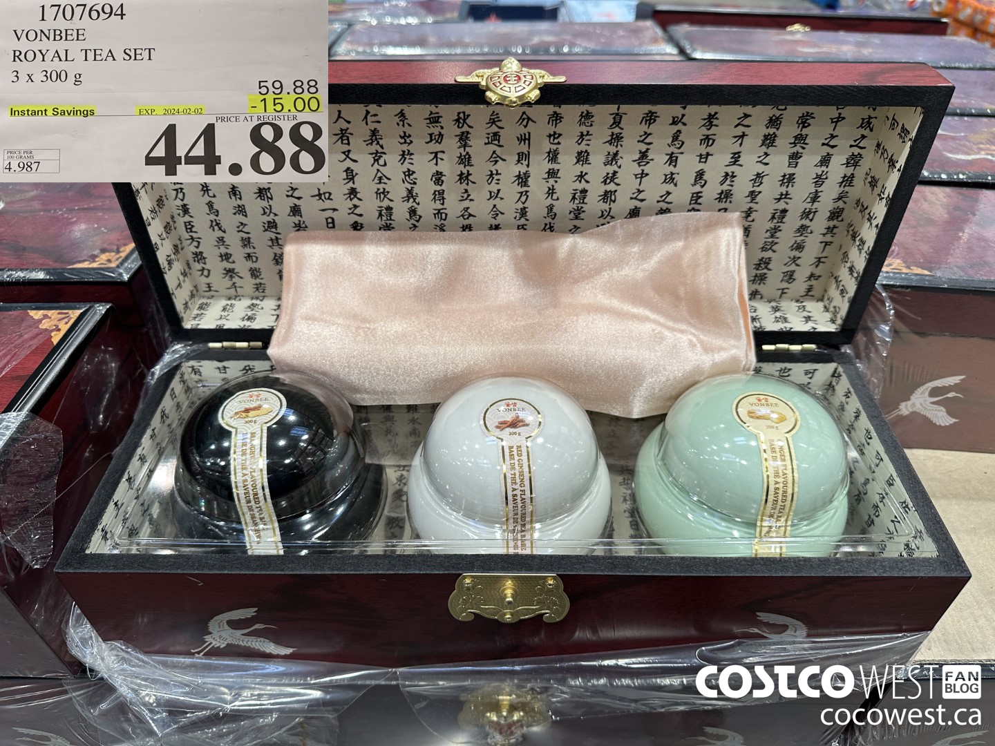 1707694 VONBEE ROYAL TEA SET 3 X 300G ($15.00 INSTANT SAVINGS EXPIRES ON 2024-02-02) $44.88