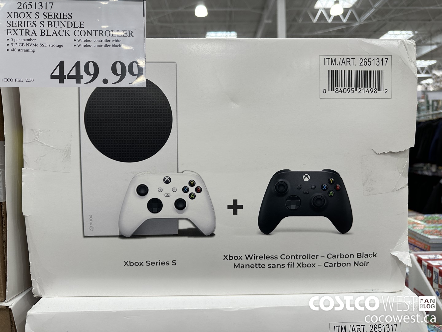 2651317 XBOX S SERIES SERIES S BUNDLE EXTRA BLACK CONTROLLER $449.99