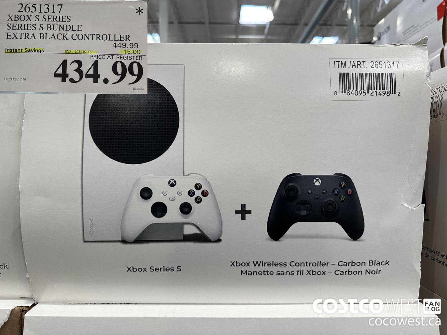 2651317 XBOX S SERIES SERIES S BUNDLE EXTRA BLACK CONTROLLER ($15.00 INSTANT SAVINGS EXPIRES ON 2024-02-16) $434.99