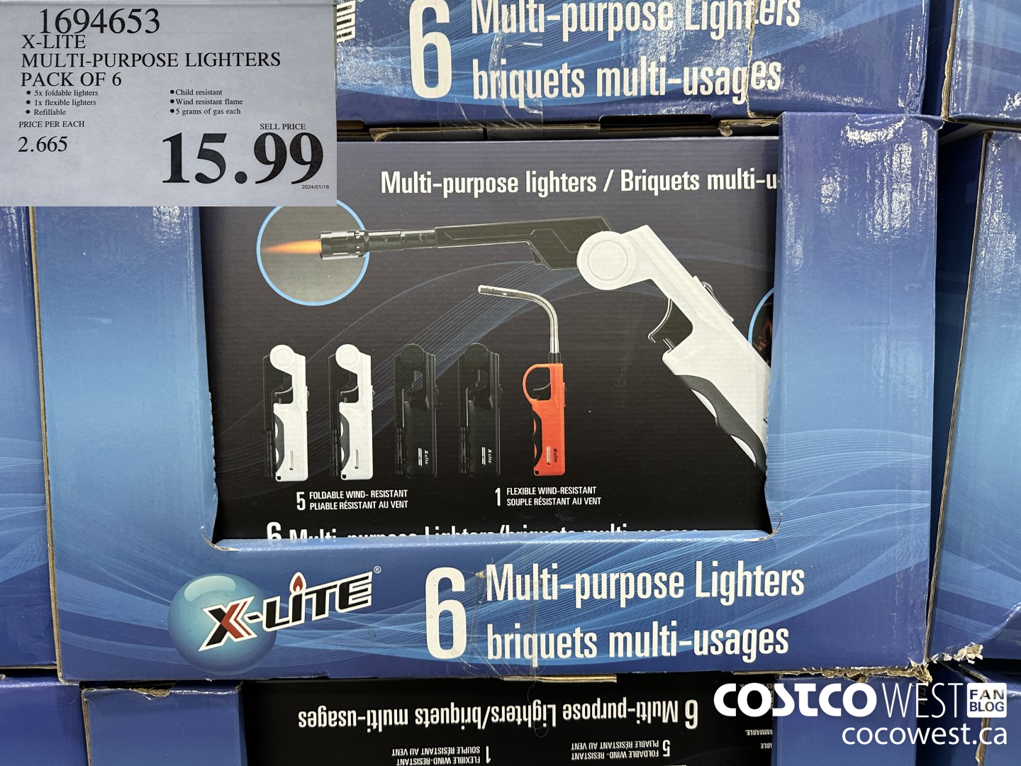 1694653 X-LITE MULTI-PURPOSE LIGHTERS PACK OF 6 $15.99